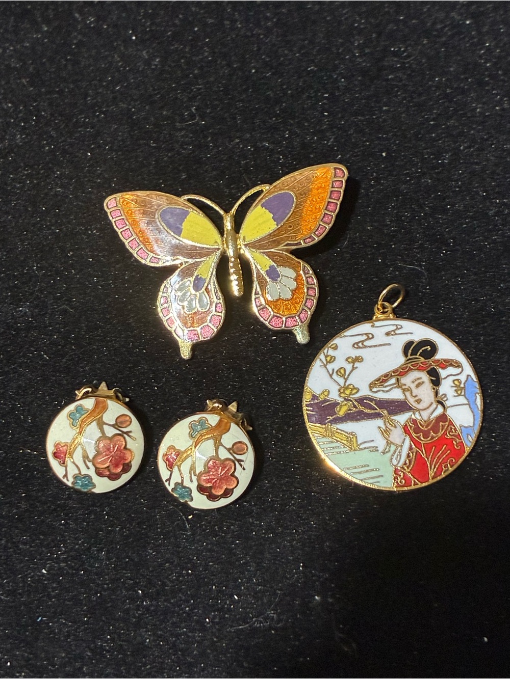 Vintage Cloisonné Jewelry Bundle